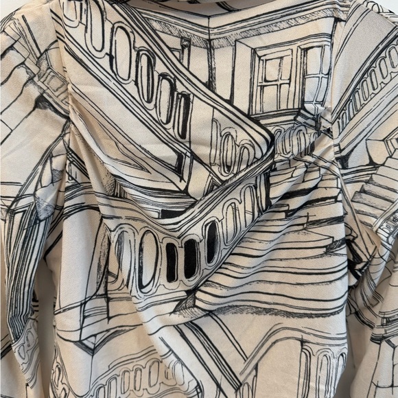 STINE GOYA Black and Cream Staircase Patterned Top - Picture 5 of 11